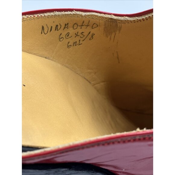 $1k  6 6.5 C Wide back At The Ranch Red Patent Cowgirl Mules Boots Santa Fe - Picture 4 of 10
